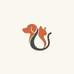 Dog and cat emblem logo